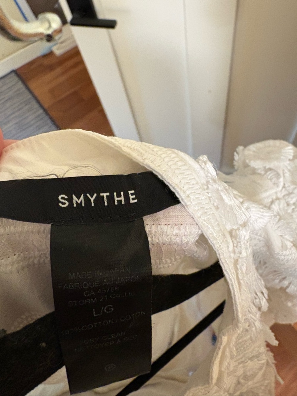 Smythe White Lace Ruffle Long Sleeve Top - Picture 2 of 3